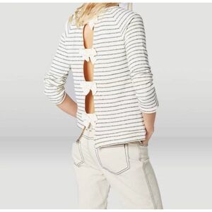 Claudie Pierlot Striped Bow-Embellished Top Size S